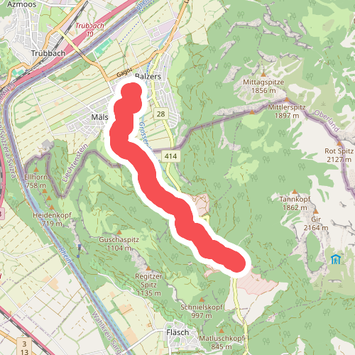 Balzers - Unter Steigwiesen (CH) - St. Luzisteig (CH)