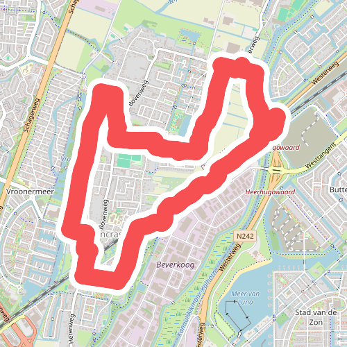 Groene route vanaf startpunt Sint Pancras