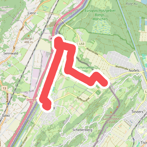 Grenze Nofels (A) - Bangserfeld - Ruggell