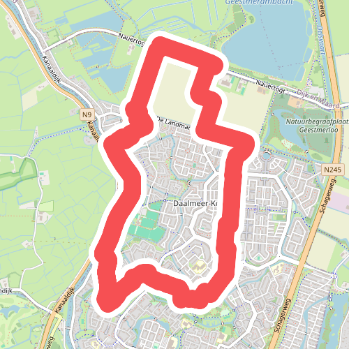 Blauwe route vanaf startpunt Koedijk