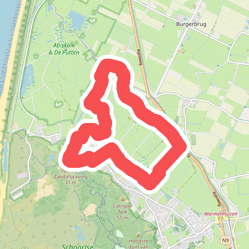 Blauwe route vanaf startpunt Hargen-Groet