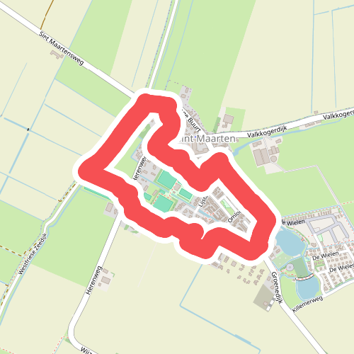 Gele route vanaf startpunt Sint Maarten