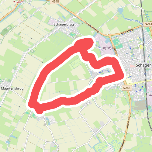 Paarse route vanaf startpunt Sint Maarten