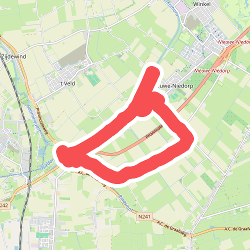 Verlaatroute (paars)