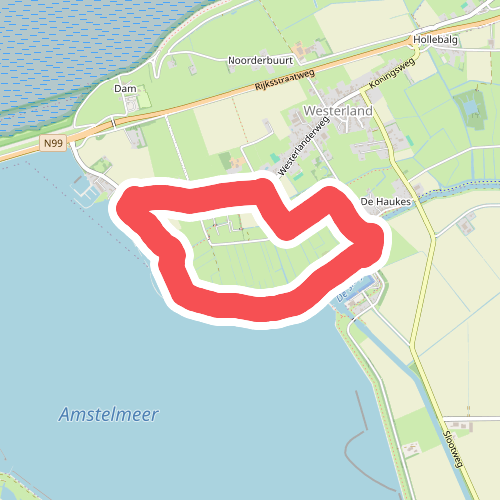 Postbootroute (rood)