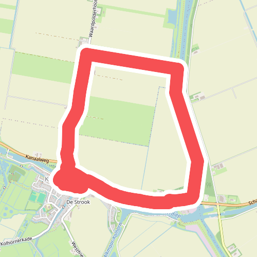 Waardkanaalroute (rood)