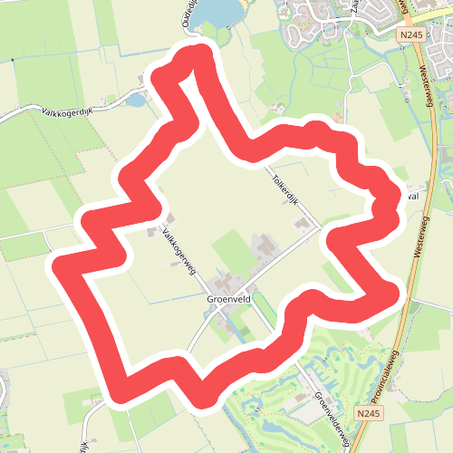 Gele route vanaf startpunt Valkkoog