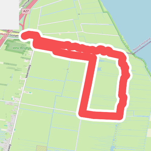 Eemlandroute (rode pijlen)