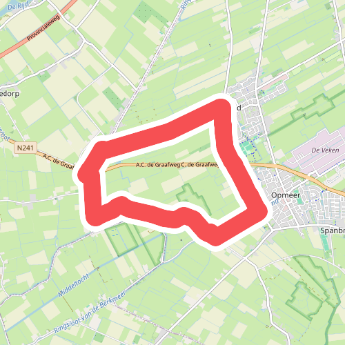 Rondje Lage Hoek (paars) vanaf startpunt Spanbroek- Opmeer