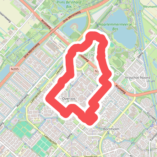 Overbosroute (blauw)