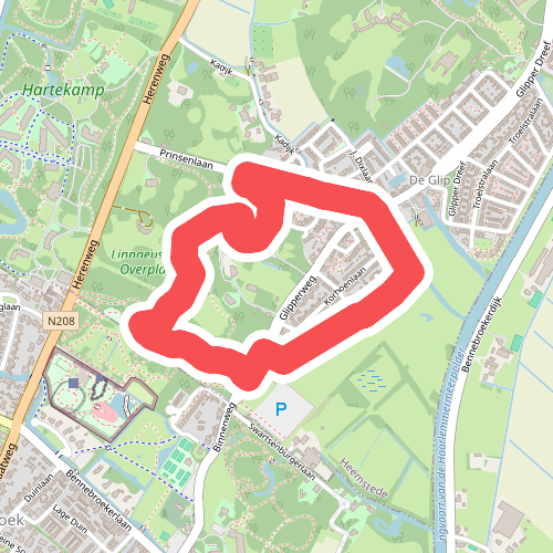 Overplaatsroute (zwart)