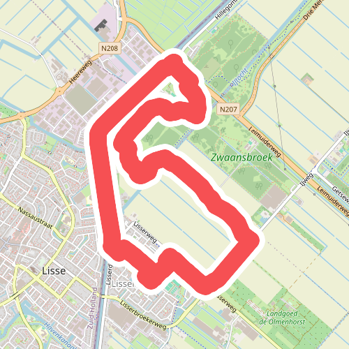 Zwaansbroekroute (rood) 