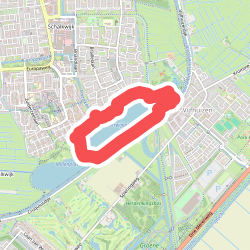 Ommetje Meerwijkplas (rood) 