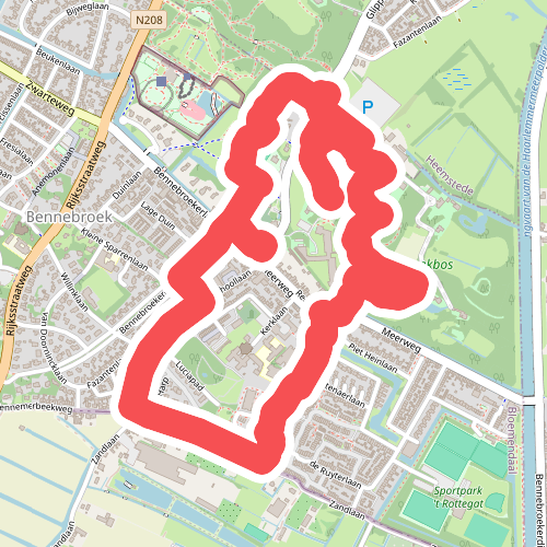 Trambaanroute (rood) 