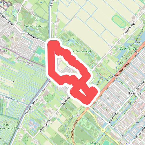 Bennebroekerbuurtroute (rood) 