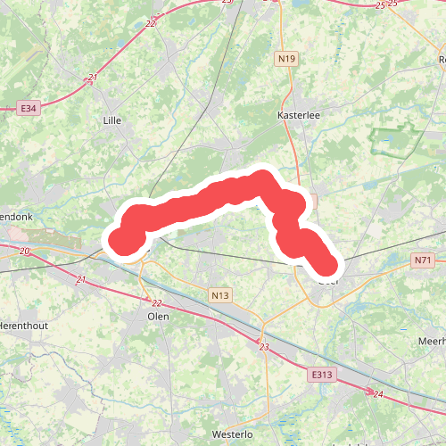 Treinstapper van Geel naar Herentals