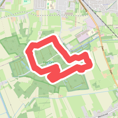 Een klein lusje in het Leen wandelroute