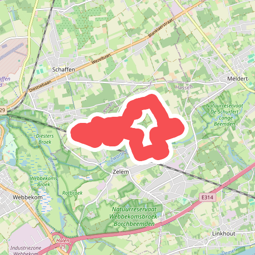 Vallei van de Zwarte Beek Zelem - Rood