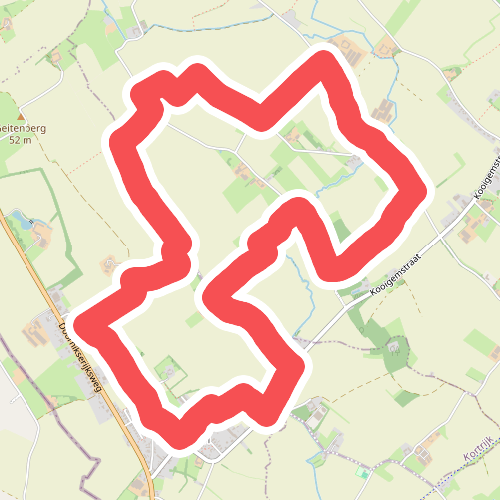 Bevergemroute in Kooigem