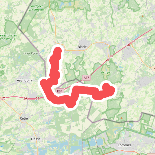 Reusel - Witrijt (bus Weebosch 1.5km) · Grenslandpad etappe 14