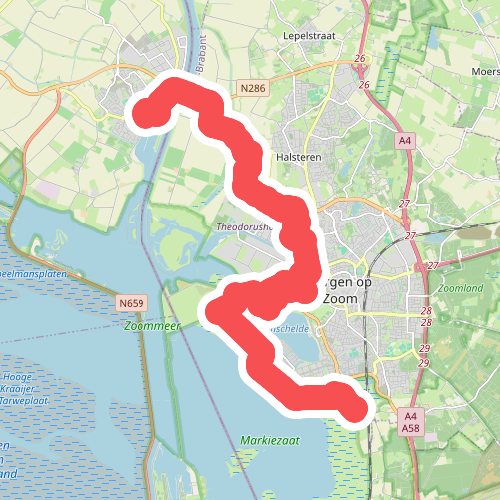 Tholen - Bergen op Zoom · Oosterscheldepad etappe 11