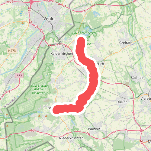 Leuth - Brüggen · Maas-Niederrheinpad etappe 12
